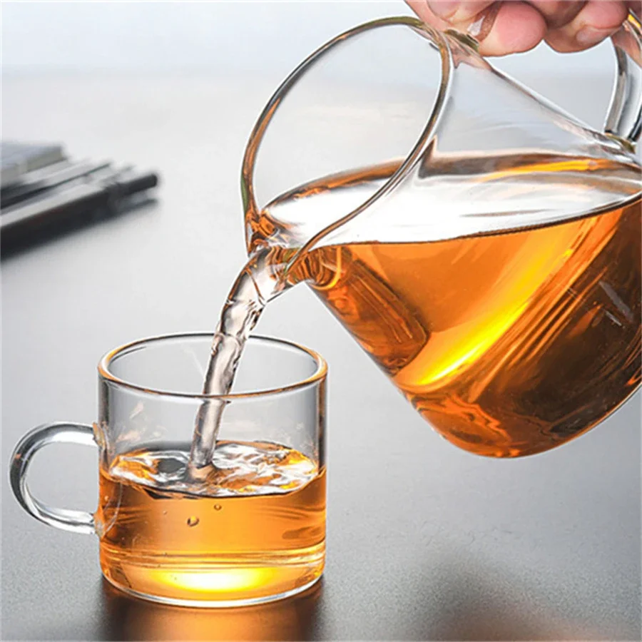 Glass Tea Pitcher Chinese Tea Set Glass Pitcher Coffee Pot Water Jug Heat-Resistant Cup Anti-Scalding Tasting Cup Kung Fu Tea