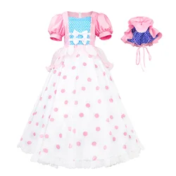 Anime Bo Peep Cosplay Costume Women Girls Dress Outfits with Hat Halloween Carnival Party Disguise Suit