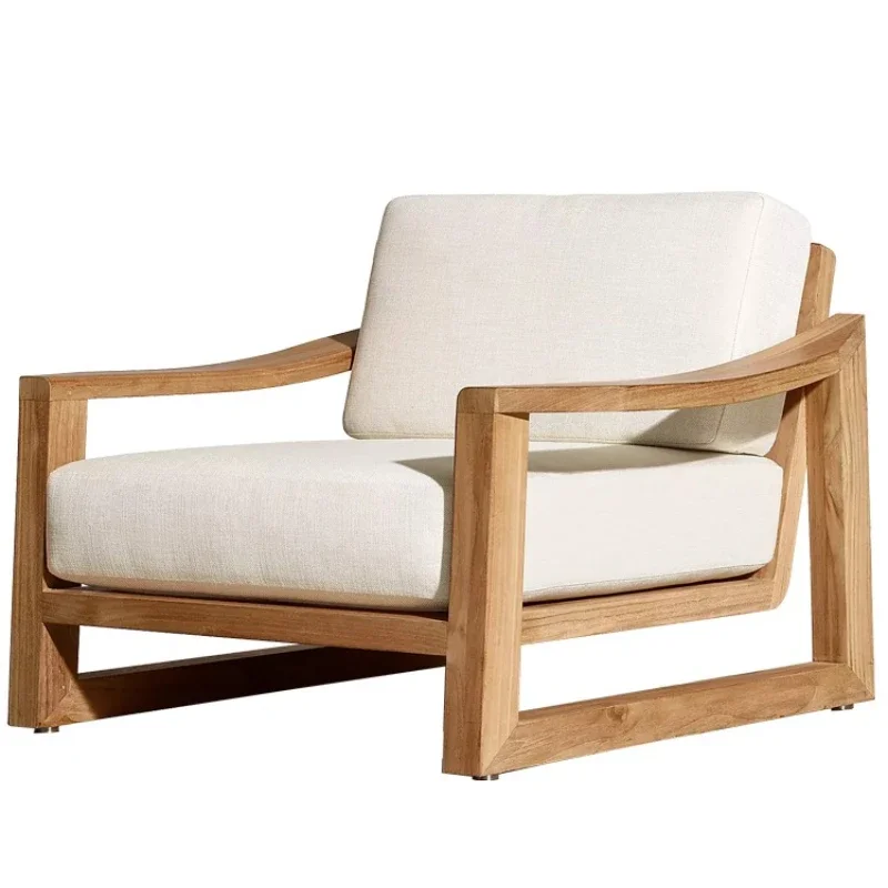 Outdoor teak sofa combined courtyard villa garden outdoor open-air waterproof and sun protection leisure anti-corrosion