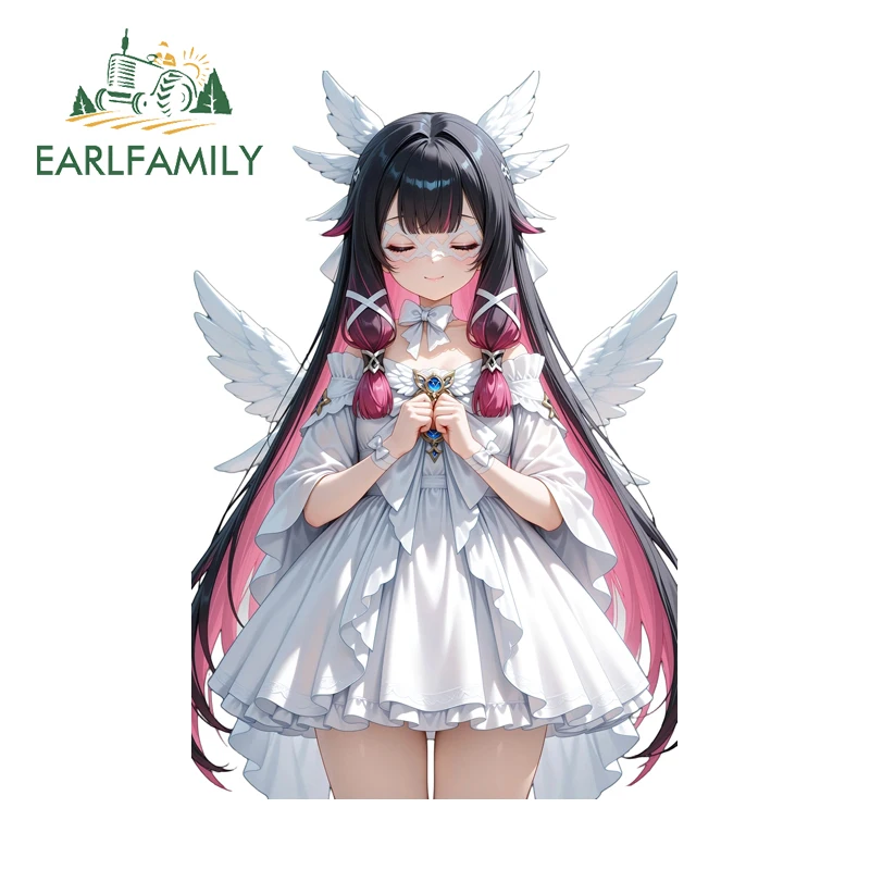 EARLFAMILY Angle Columbina Genshin Impact Motorcycle Stickers Anime Waifu Luggage PVC Decals Scratch Proof Car Stickers DIY