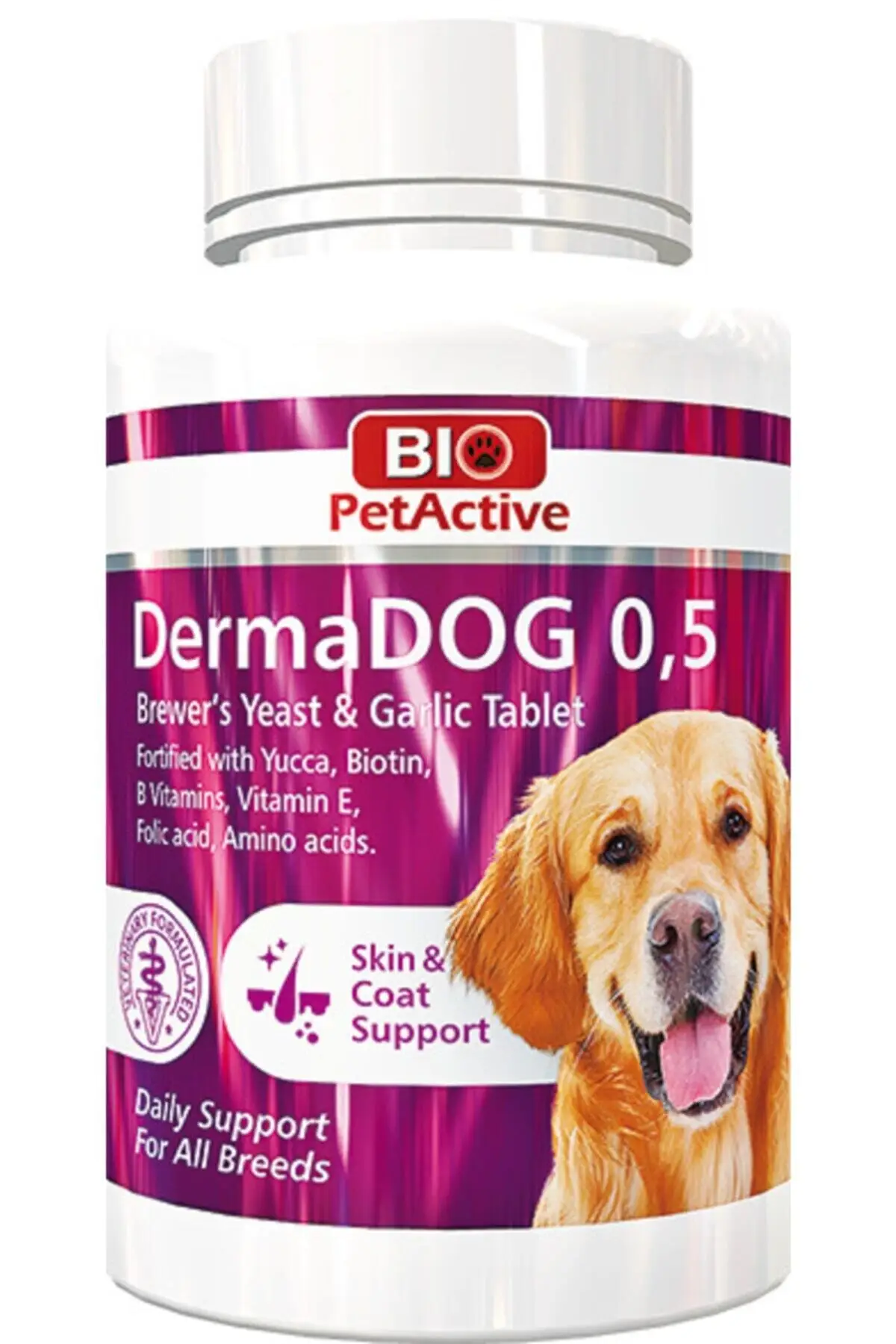 Dermadog 0,5 | Dog Vitamin Tablet 150 Tablet For Dog Biotin Vitamin Supplement with Garlic