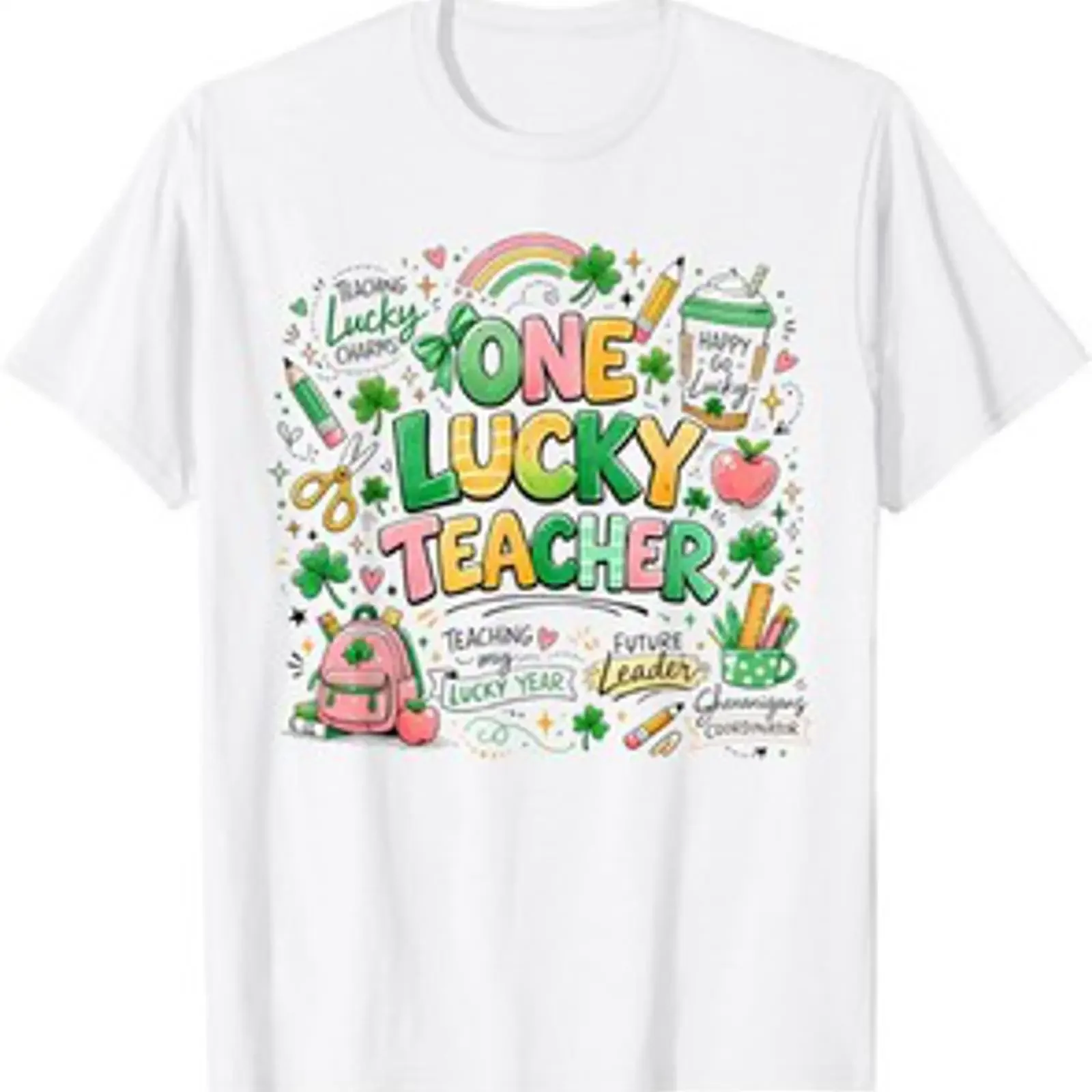 Camiseta unisex One Lucky Teacher Día de San Patricio Irish vintage Washed homme Unisex Ropa de diseñador suave y elástica