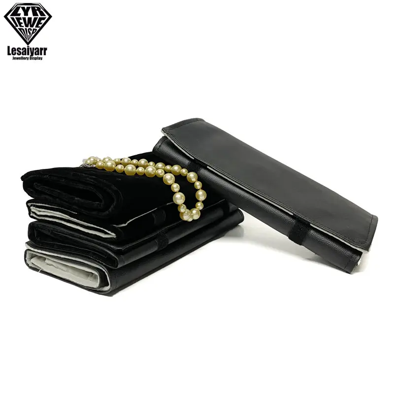 Portable Large Travel Jewelry Roll Bag Pendant Necklace Bracelet Chain Storage Carrying Case Watch Bangle Ring Earring Organizer