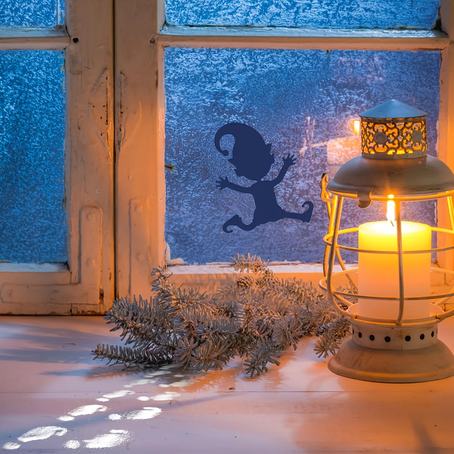 عيد الميلاد وهمية ندفة الثلج خشبية جنوم الجنية قزم البصمة قالب قابلة لإعادة الاستخدام اللوحة قزم الإستنسل سانتا ديكور حفلات العرض