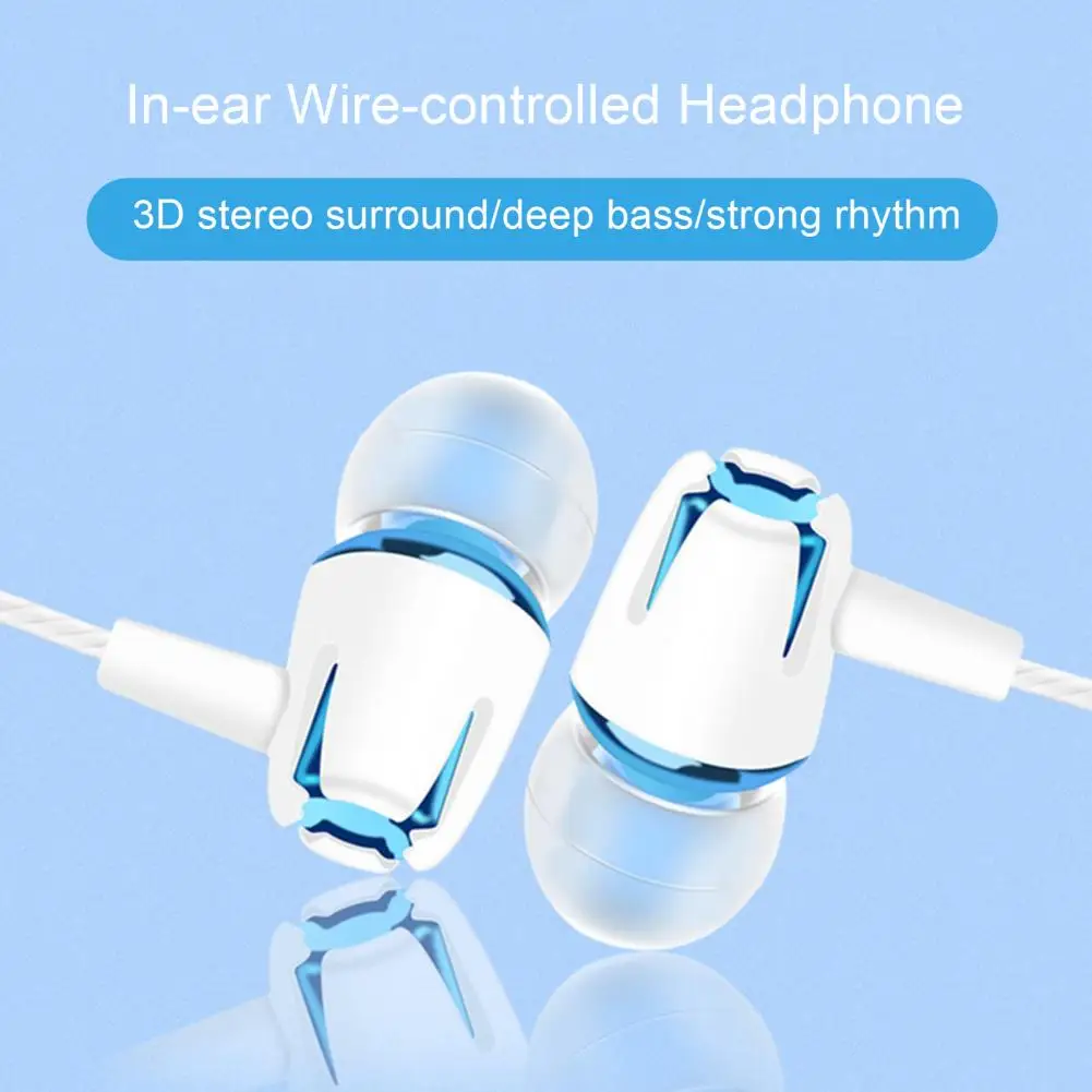 Sport Earbud with Microphone Anti interference Noise Reduction Stereo Surround Heavy Bass Music Stable Signal 3 5mm Wired