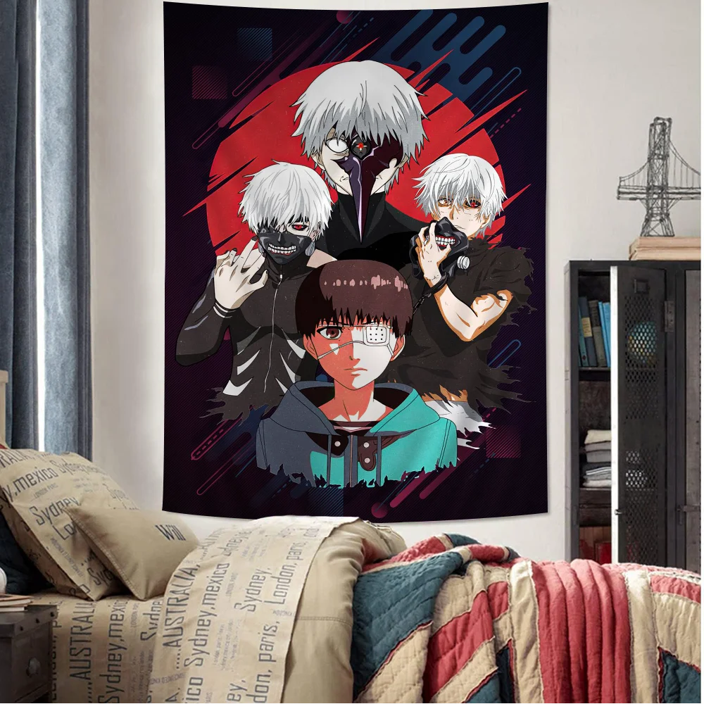 

Большой Настенный гобелен с принтом «Токийский Гуль», индийский Будда, настенное украшение, в богемном стиле, хиппи, Настенный декор