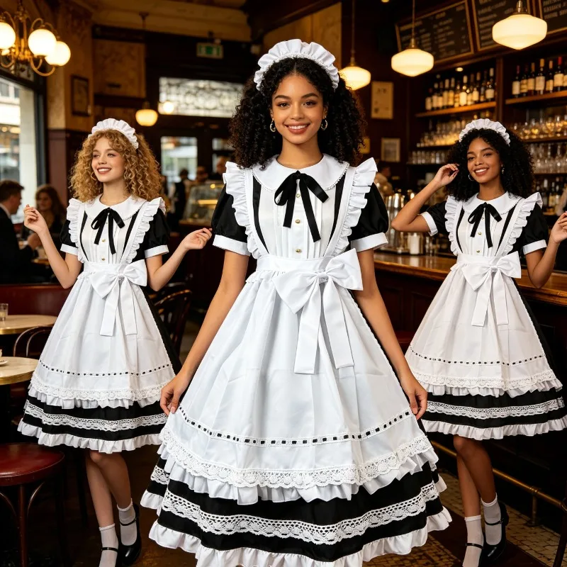 

Classic Traditional Long Maid Outfit, British Style Butler Uniform, Japanese Sweet Dress, Party Stage Performance Outfit Set