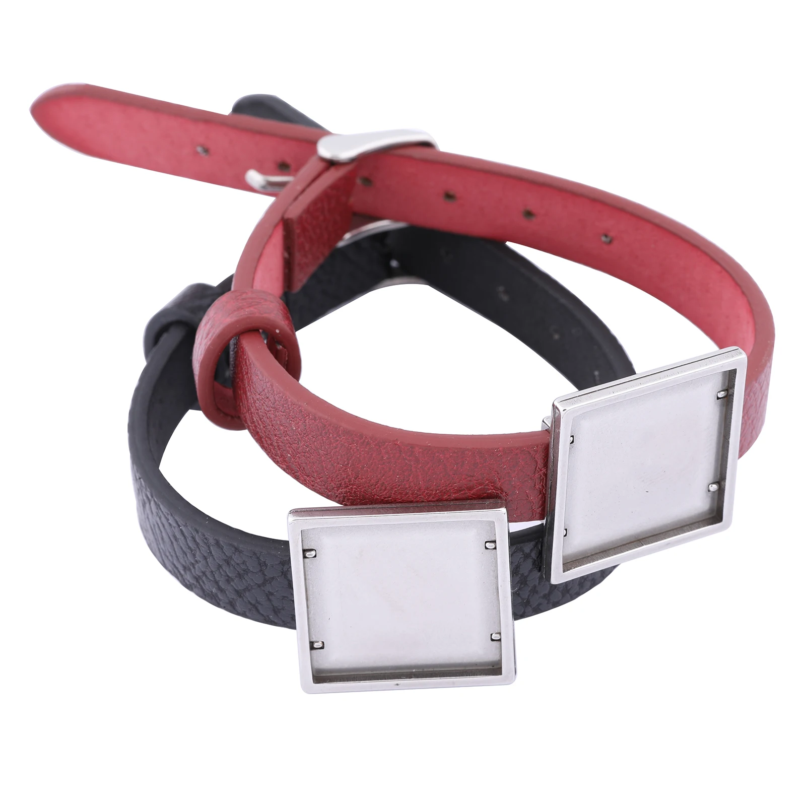 

Набор для изготовления черных и красных кожаных браслетов, 2 шт.