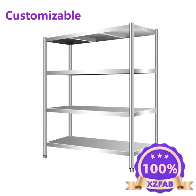 Factory Direct 2026 Shelf Extra Thick Stainless Steel Shelf Supermarket Hospital Dust Free Workshop Factory Kitchen Shelf