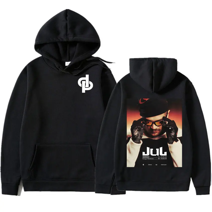 

Свитшоты Rapper Jul Trendy Album Tour 2026: Мужские и женские готические худи в стиле Харадзюку с длинным рукавом, комфортные повседневные пуловеры оверсайз