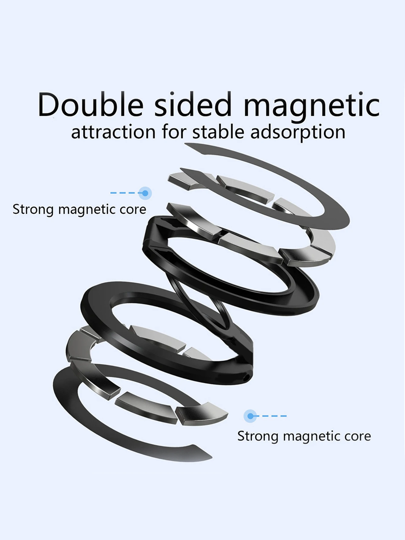Für Tablet Magnetischer 3-Teiliger Doppelseitiger Ständer Magnetischer Saugring Handyhalter Starke Adsorption iPad-Halter Doppelseitig – Detail 9