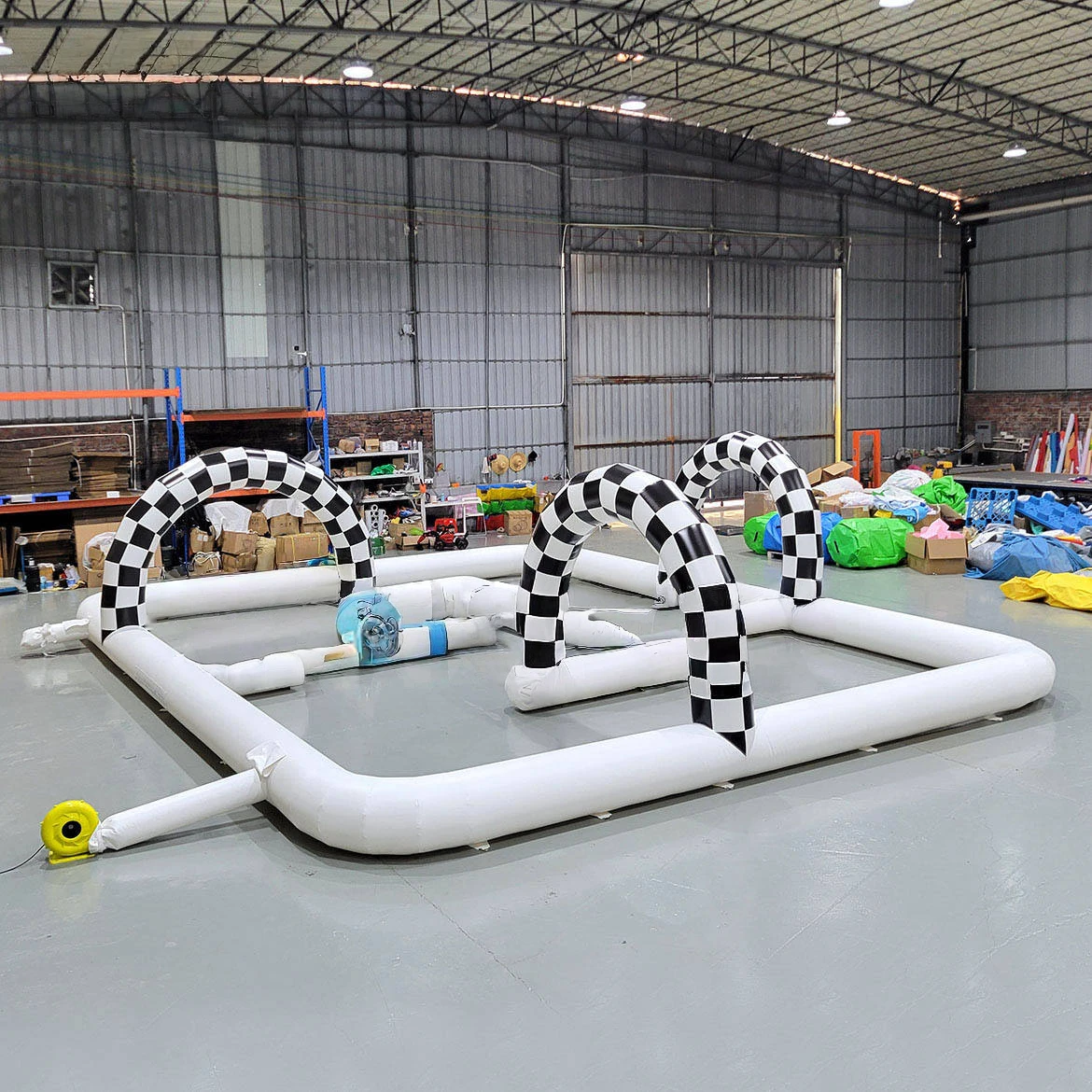 Outdoor inflatable go-kart track, thickened PVC inflatable fence arch, playground activity go-kart protective track.