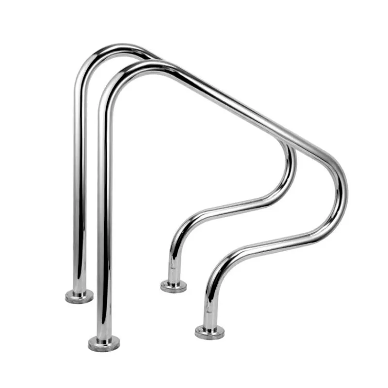 Beautiful Shaped SS304 Stainless Steel Pool Ladder , For Private Family And Large Scale Commercial Outdoor Pool