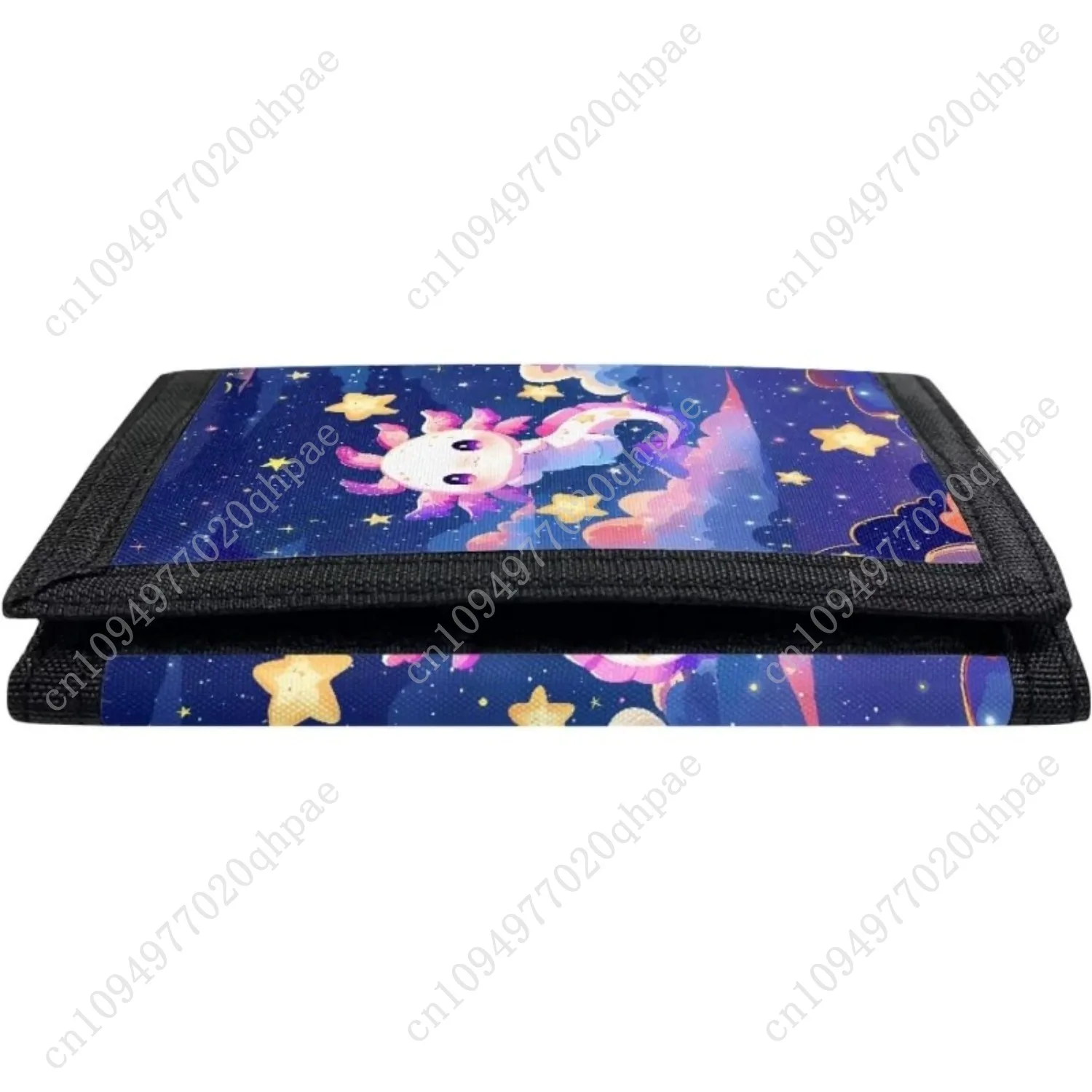 Dolyues Axolotl Kids Wallet for Girls Cute Trifold Canvas Outdoor Wallet for Kids Pink Wallet with Magic Sticker Design for Litt