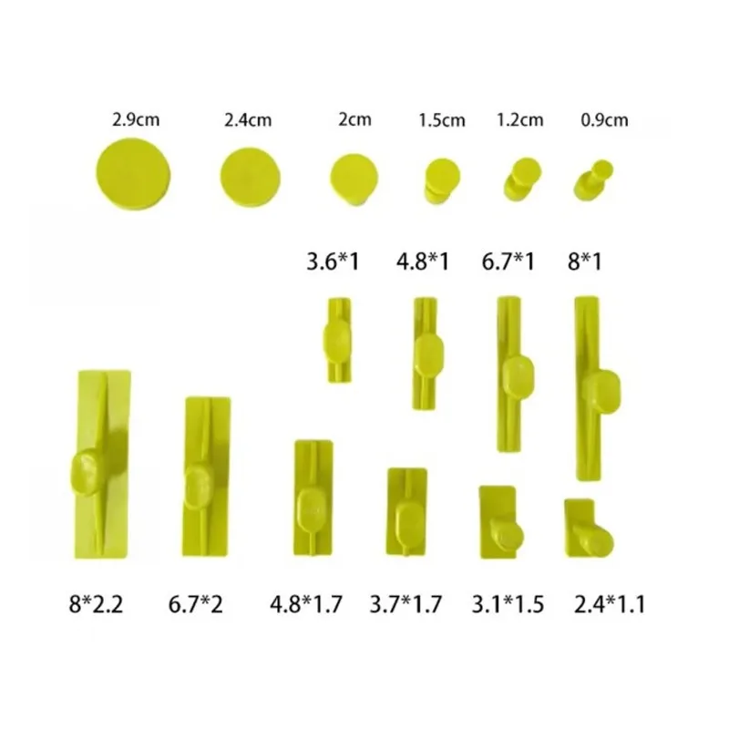 Green 16-piece Set, Long Hail Pit Gasket, Concave and Convex Pit Non-marking Repair Suction Pit