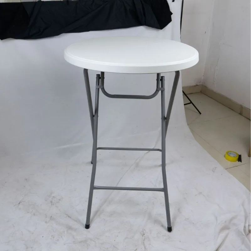 White folding high bar table, cocktail table, plastic folding bar table, outdoor bistro stall