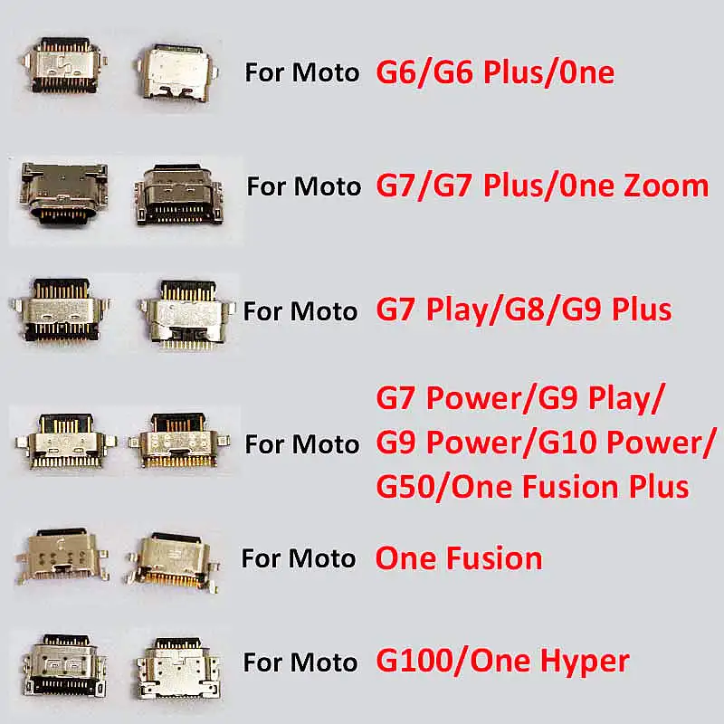 10szt Gniazdo ładowania USB Wtyczka Złącze ładowarki dokującej Do Motorola Moto G6 G7 G8 G9 G10 G50 G100 Plus Play Power One Hyper