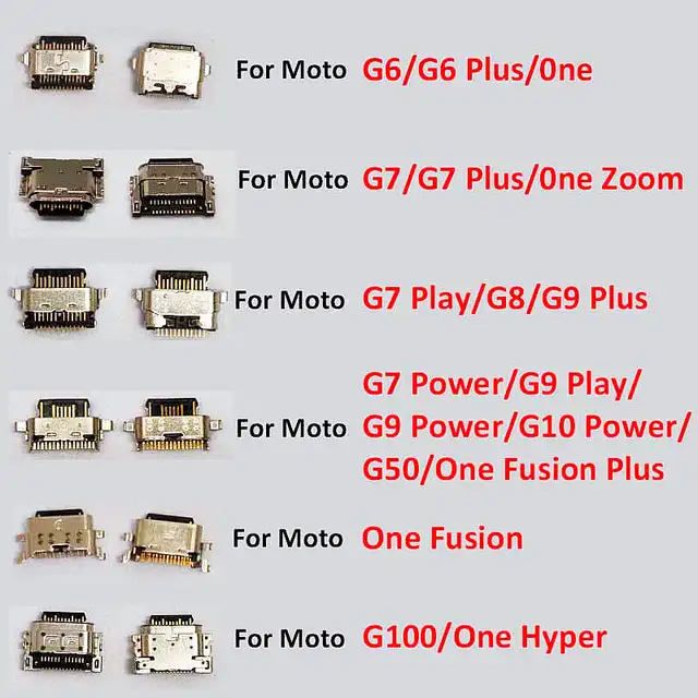 10szt Gniazdo ładowania USB Wtyczka Złącze ładowarki dokującej Do Motorola Moto G6 G7 G8 G9 G10 G50 G100 Plus Play Power One Hyper