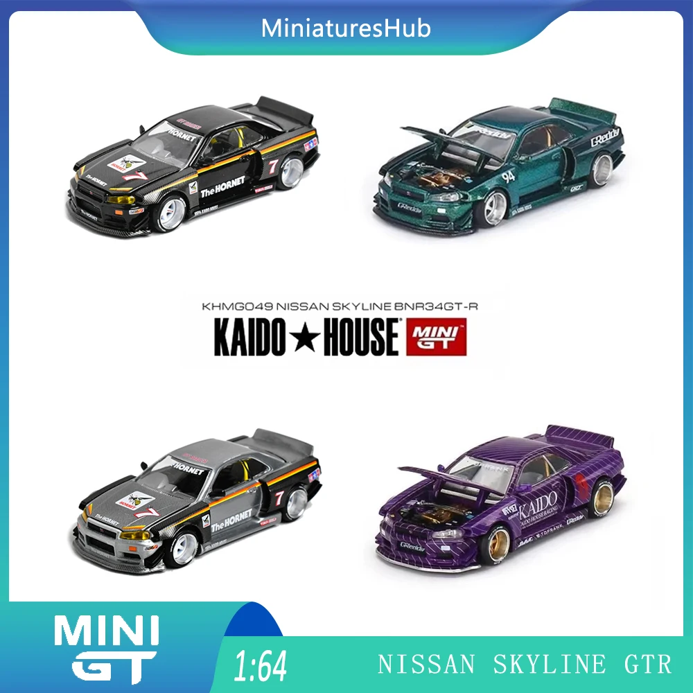 Nissan Skyline GTR R34 R32 R35 MINIGT KAIDO HOUSE 1:64 True Scale Miniatures Alloy Diecast Car Model Collection