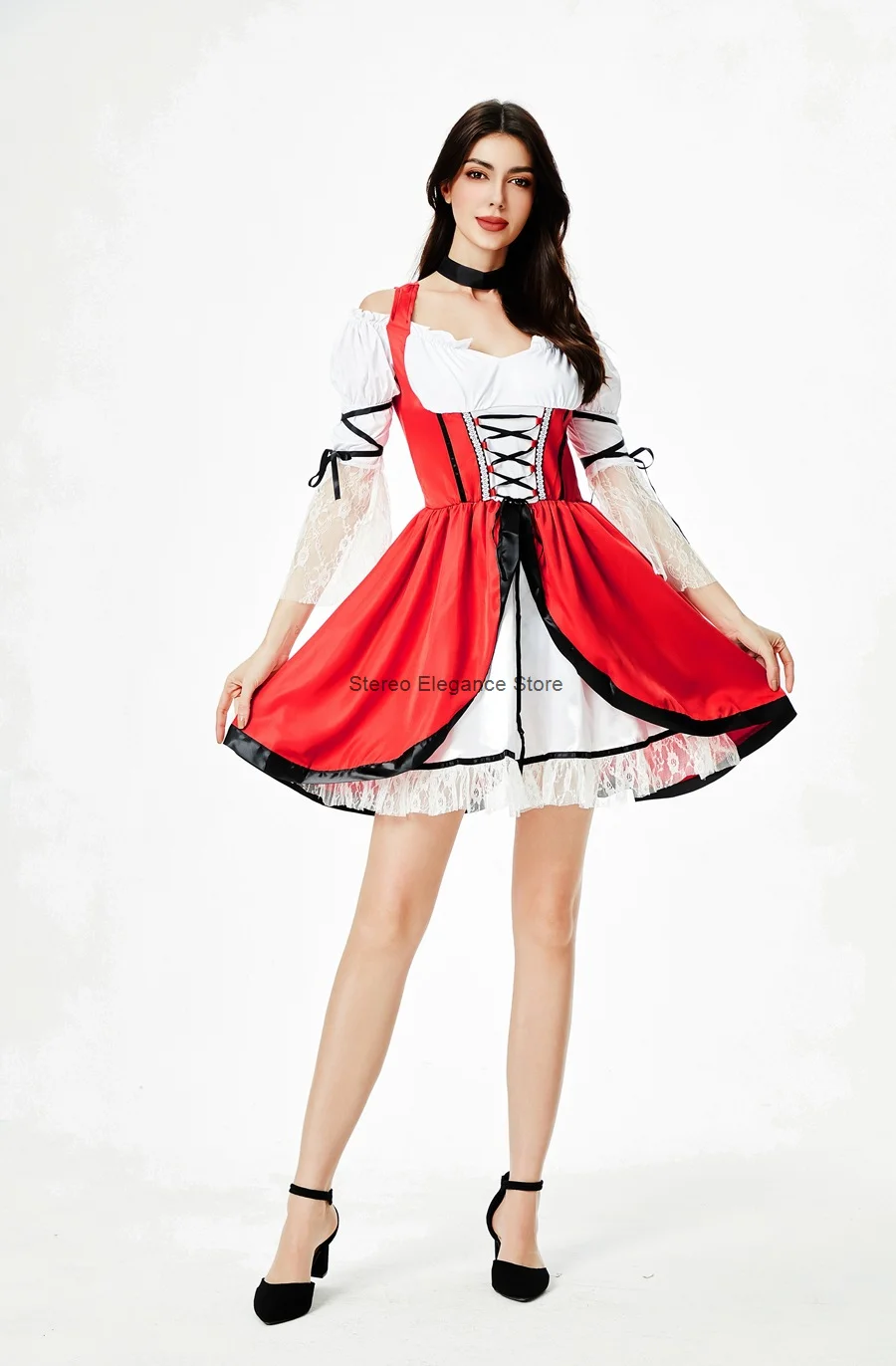 Costume d'Halloween du Petit Chaperon Rouge, pour Performance sur Scène, Robe Everak Cos, 2024
