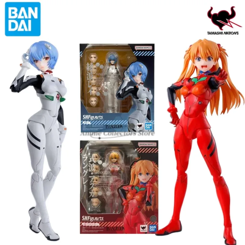 

Genuine Bandai Anime EVA NEON GENESIS EVANGELION SHF Ayanami Rei & Shikinami Asuka Langley Model Action Figure Toy Gift