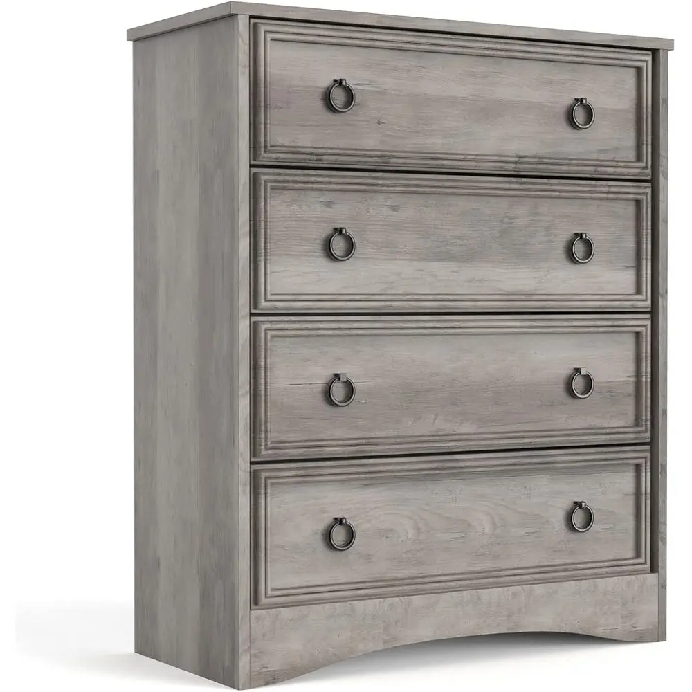

4-Drawer Bedroom Dresser with Textured Frame, Chest of Drawers, Closet Organizers, 6 Deep Storage for Clothes