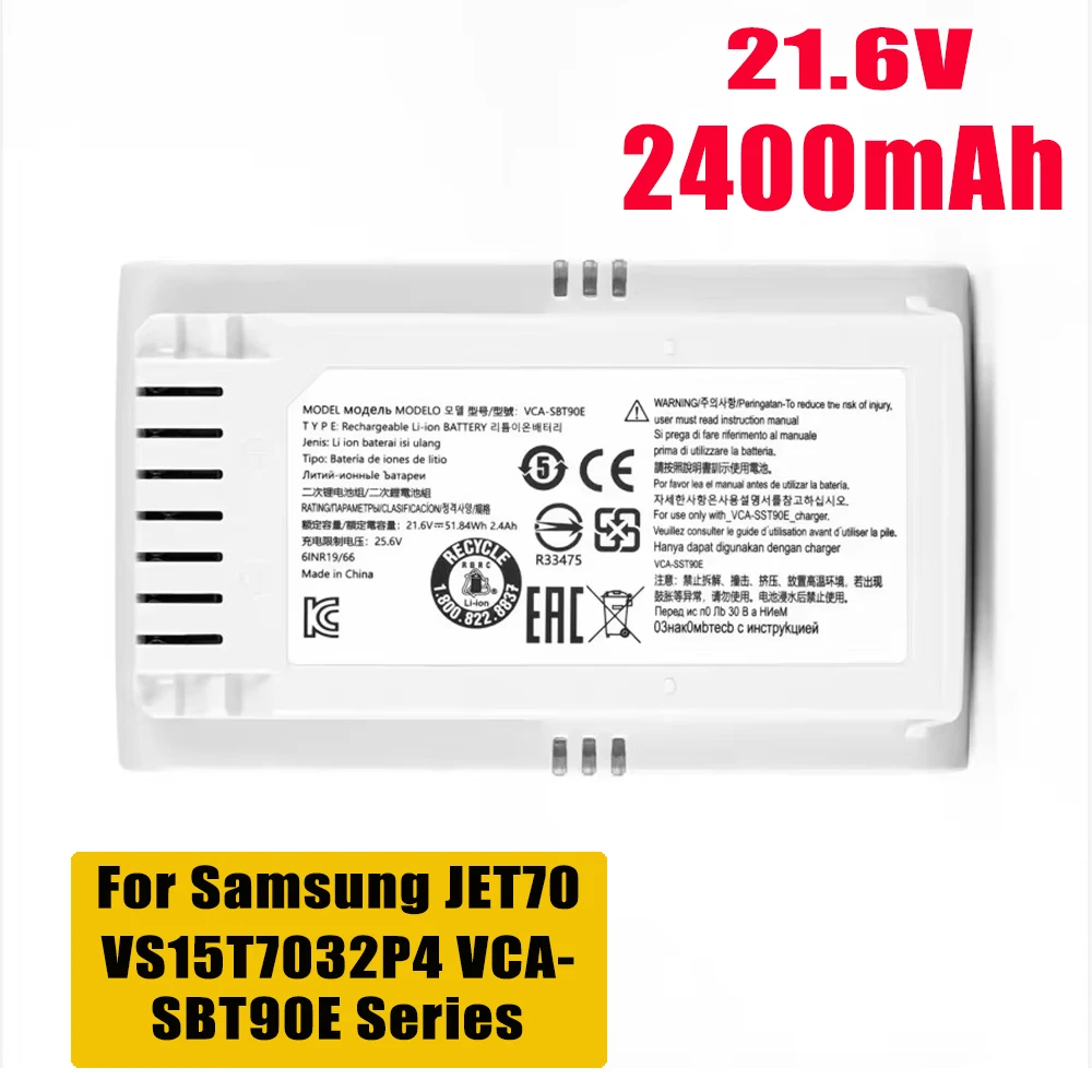 Vacuum Cleaner Battery DJ96-00221A, VCA-SBT90, VCA-SBT90E for Samsung Jet 75, Jet 90, Jet75, Jet90, VS70, VS9000, VS20T7532T1