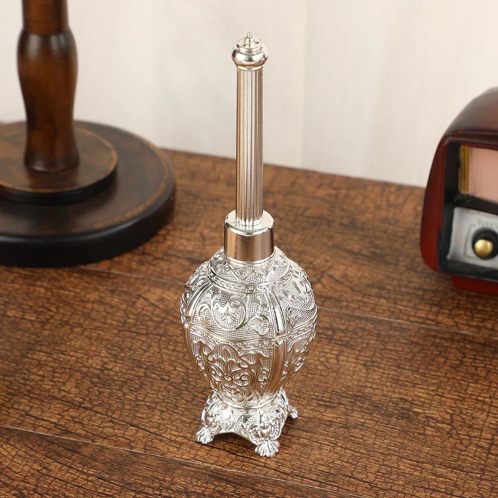 Elegant European Style Zinc Alloy Glass Holy Water Bottle Religious Decorative Container For Catholic Baptism Party Church Home