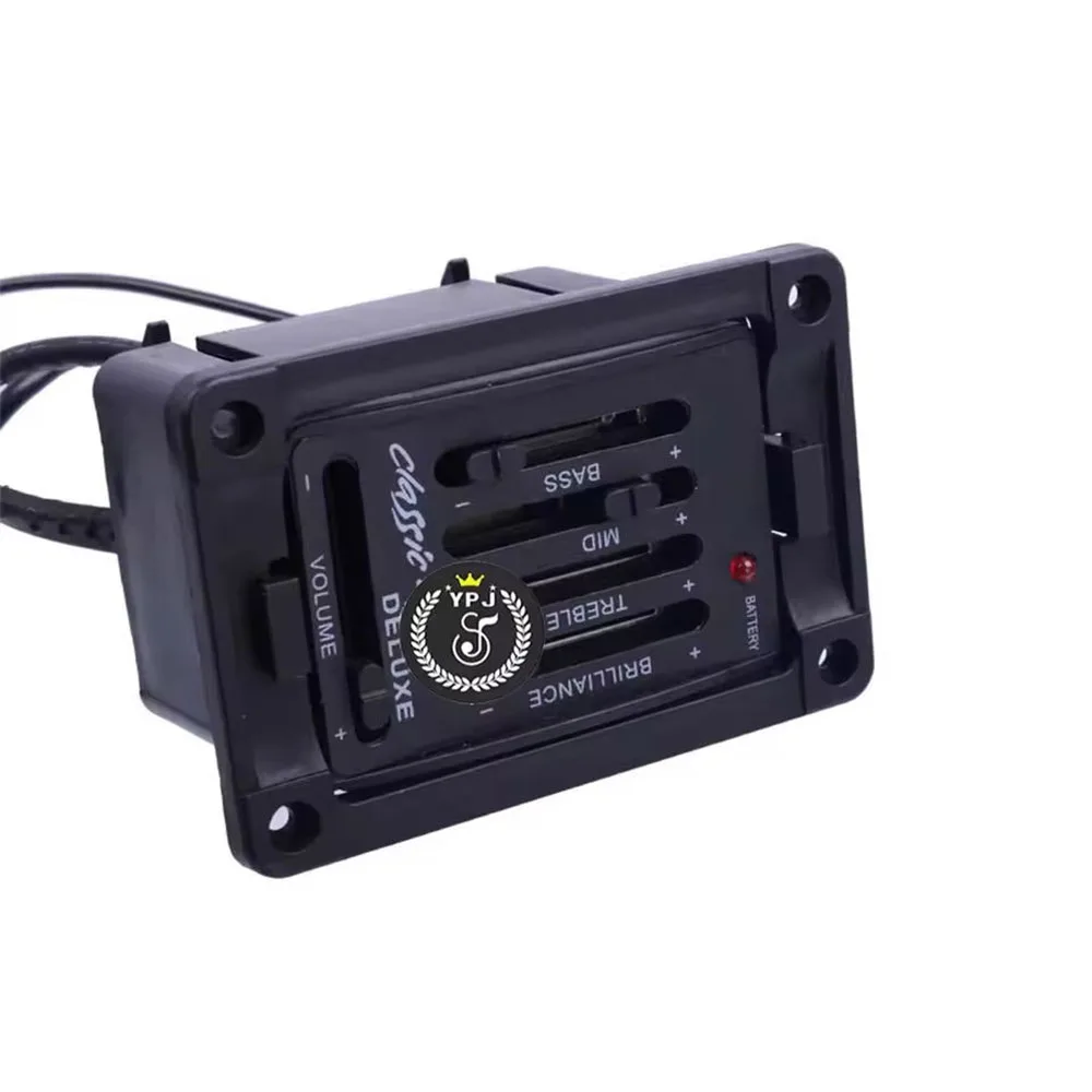 1 SET NEW Acoustic Guitar Pickup Classic 4 Deluxe Preamplifier 4-Bands EQ Piezo Preamp Black Guitars Set Parts