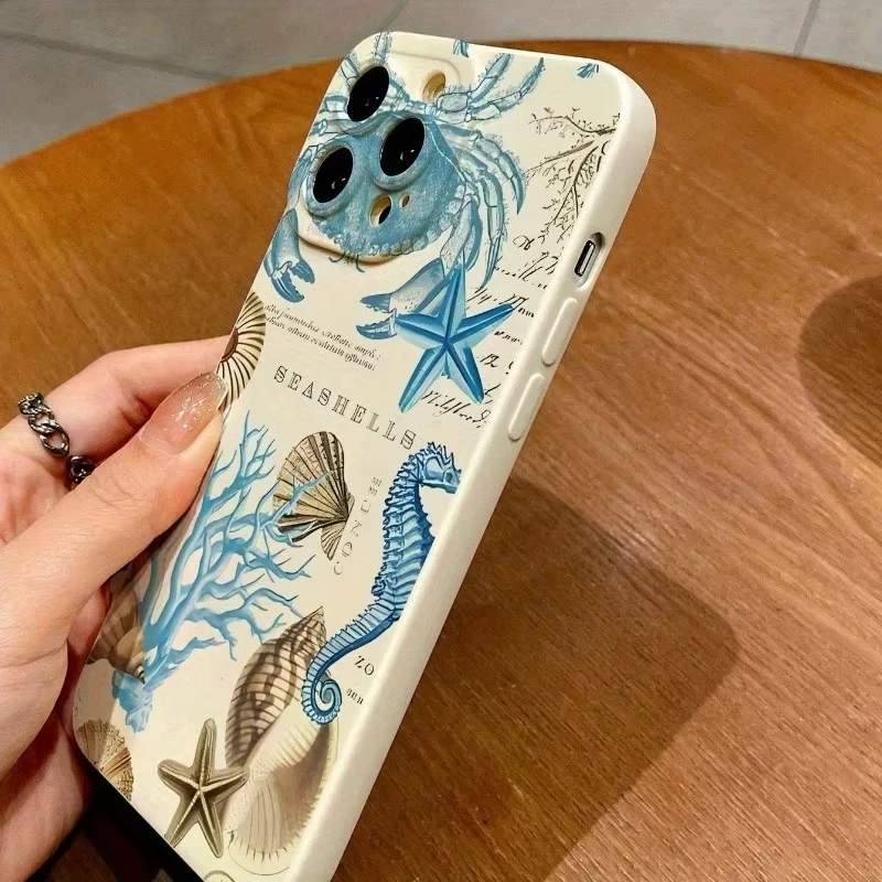 Shell Ocean Design Pattern Phone Case For Samsung Galaxy S24 S25 S23 S21 S22 Ultra Plus FE A26 A36 A34 A35 A53 A54 A55 A56 Cover