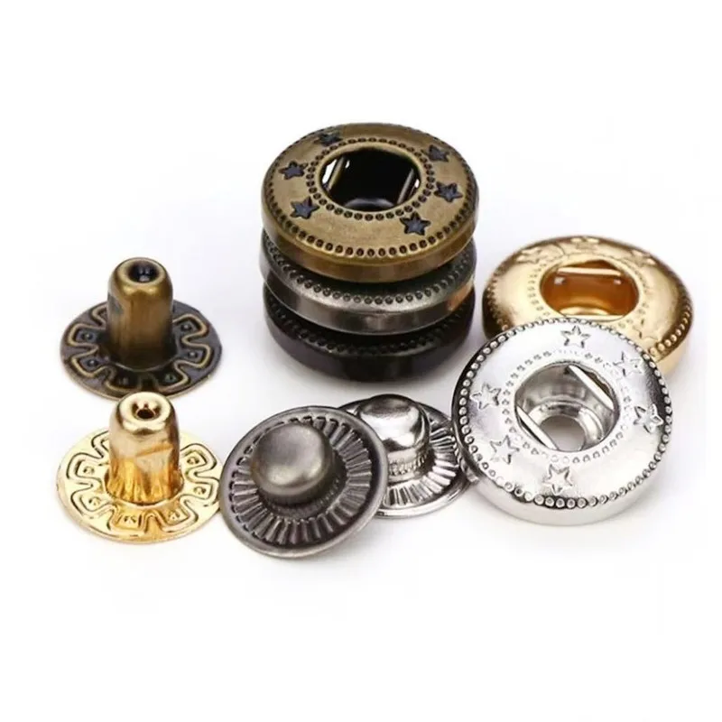 

25 шт. 0,59 дюйма, античная бронза, высококачественные металлические защелки, простая установка, стабильные не свободные металлические застежки для курток, сумок, джинсов