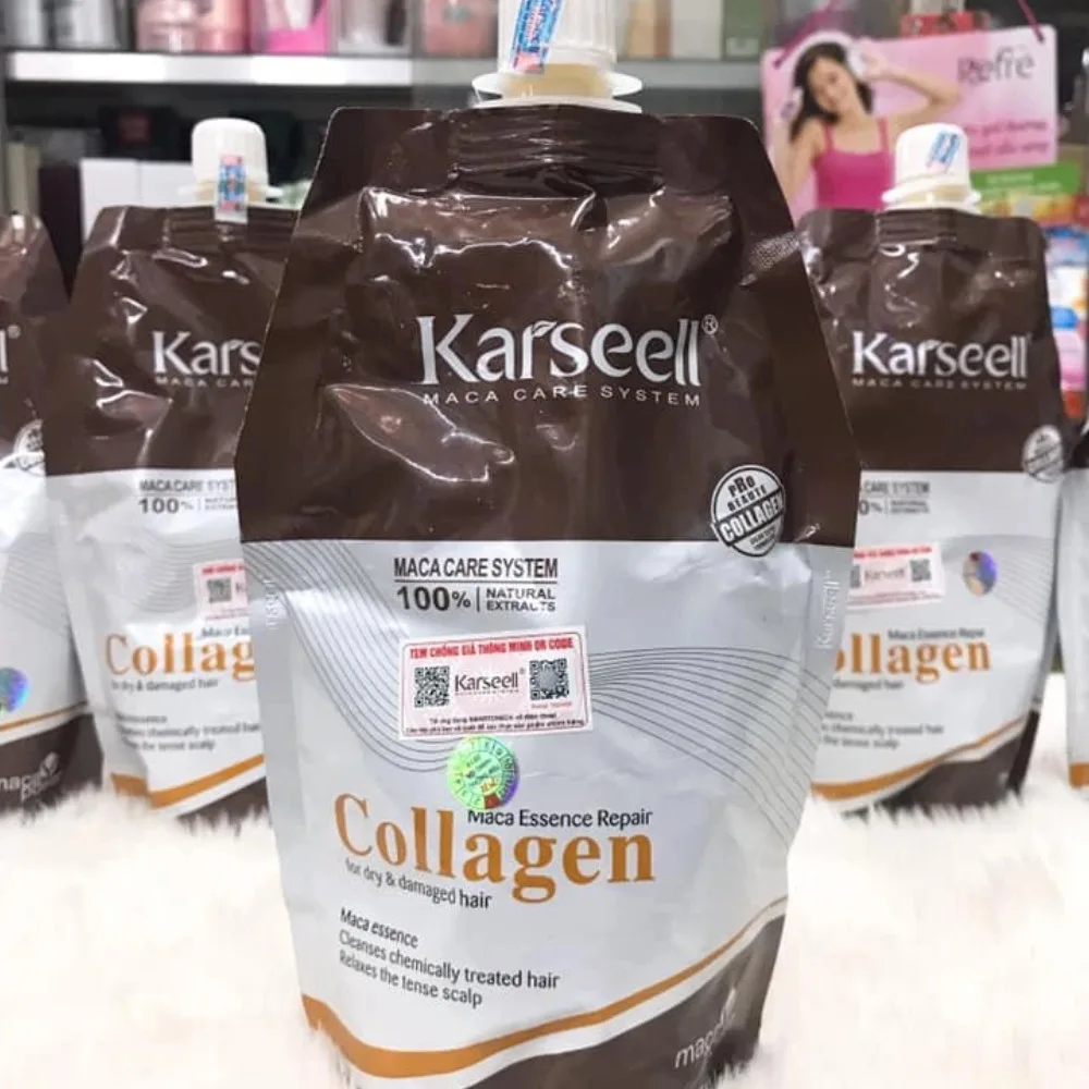 Masker Rambut Kolagen Karseell Maca Power Original 500ml, Menutrisi & Memperbaiki Rambut Kering & Rusak