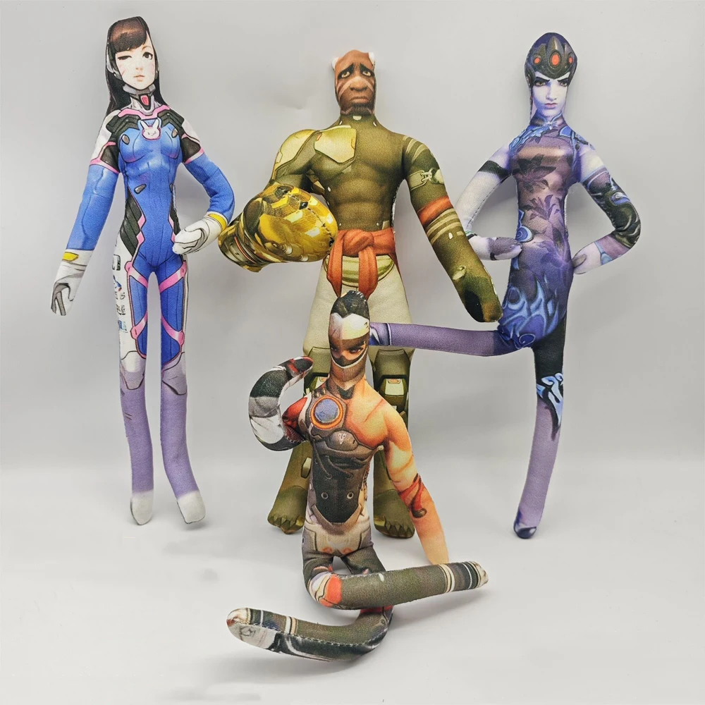 26cm Various Postures Flexible Body Wire Anime Game Overwatch D.Va / Doomfist / Genji / Widowmaker Plush Toy Figure Plushie Doll