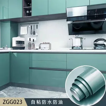 Papier peint auto-adhésif solide imperméable en PVC pour meubles, peler et coller, cuisine, décor d'armoire en vinyle, autocollants muraux bricolage, 60m