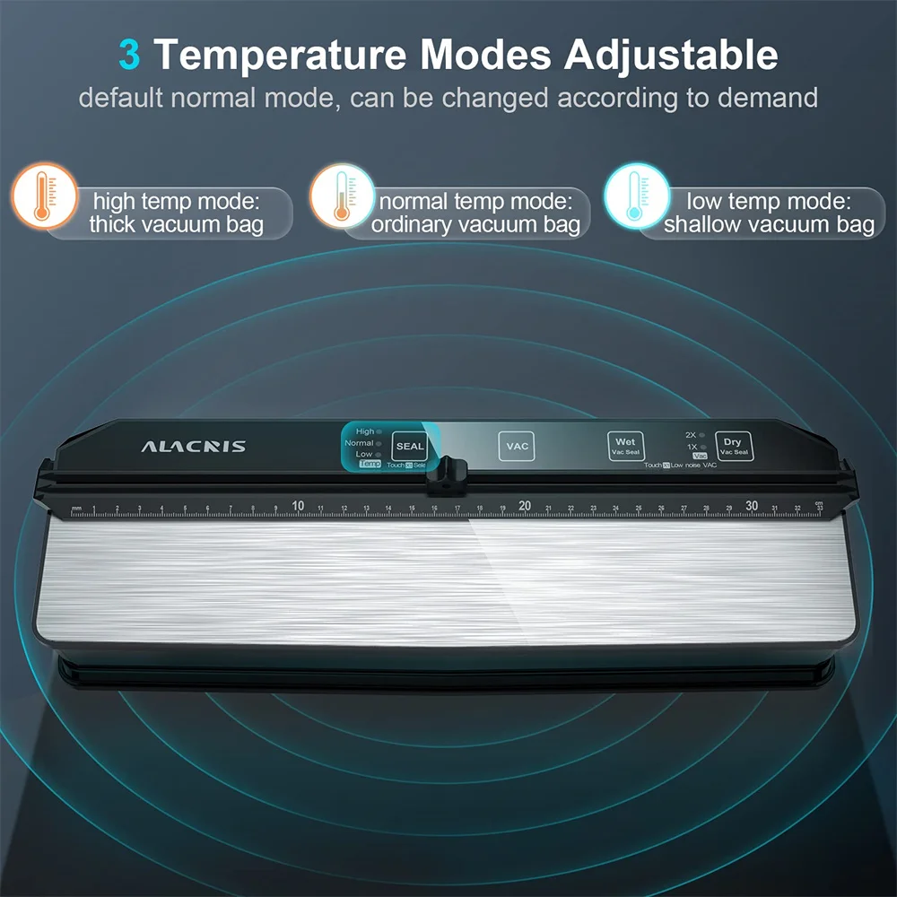 ALACRIS-듀얼 펌프 식품 진공 실러, 5 모드, 자동 식품 포장기, 필름 실러 진공포장, 15 장 식품 진공백