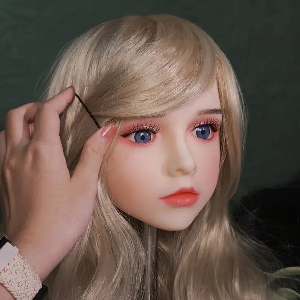 نموذج رأس أنثى جديد، بشعر ذهبي، نسيج بشرة واقعي، مصمم لمصففي الشعر، يمكن تخصيصها بنفسك #1