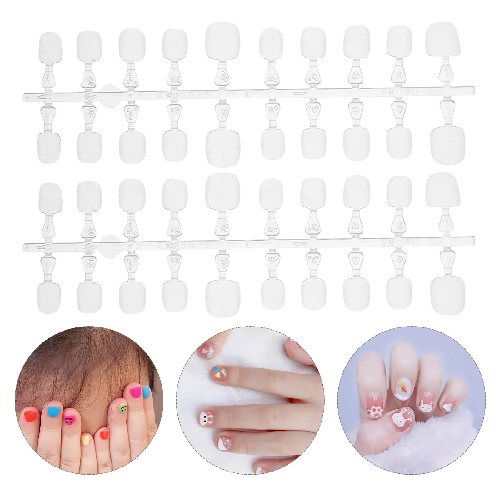 1 Box Of Kids Blank Press On Full Cover Short False Nail Tips Detachable Children Fake Nails Kit For Diy Manicure Ultrathin
