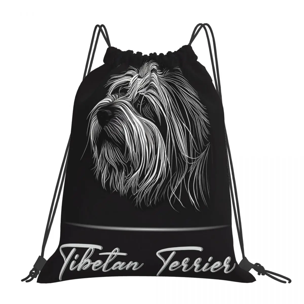 Adorabili zaini tibetani Terrier borse portatili con coulisse borsa portaoggetti tascabile con coulisse borse per libri per studenti di viaggio