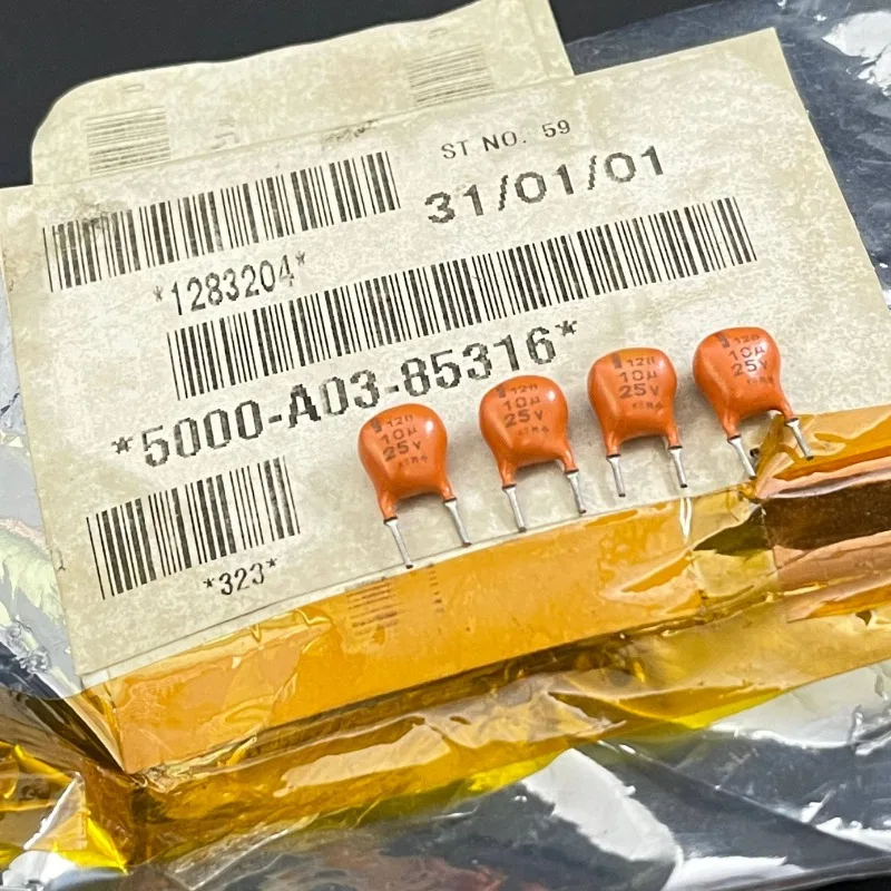 

5 шт./лот, 10 мкФ, 25 В, медный контакт, прямая вставка, аудио, твердотельный танталовый конденсатор P = 5 мм