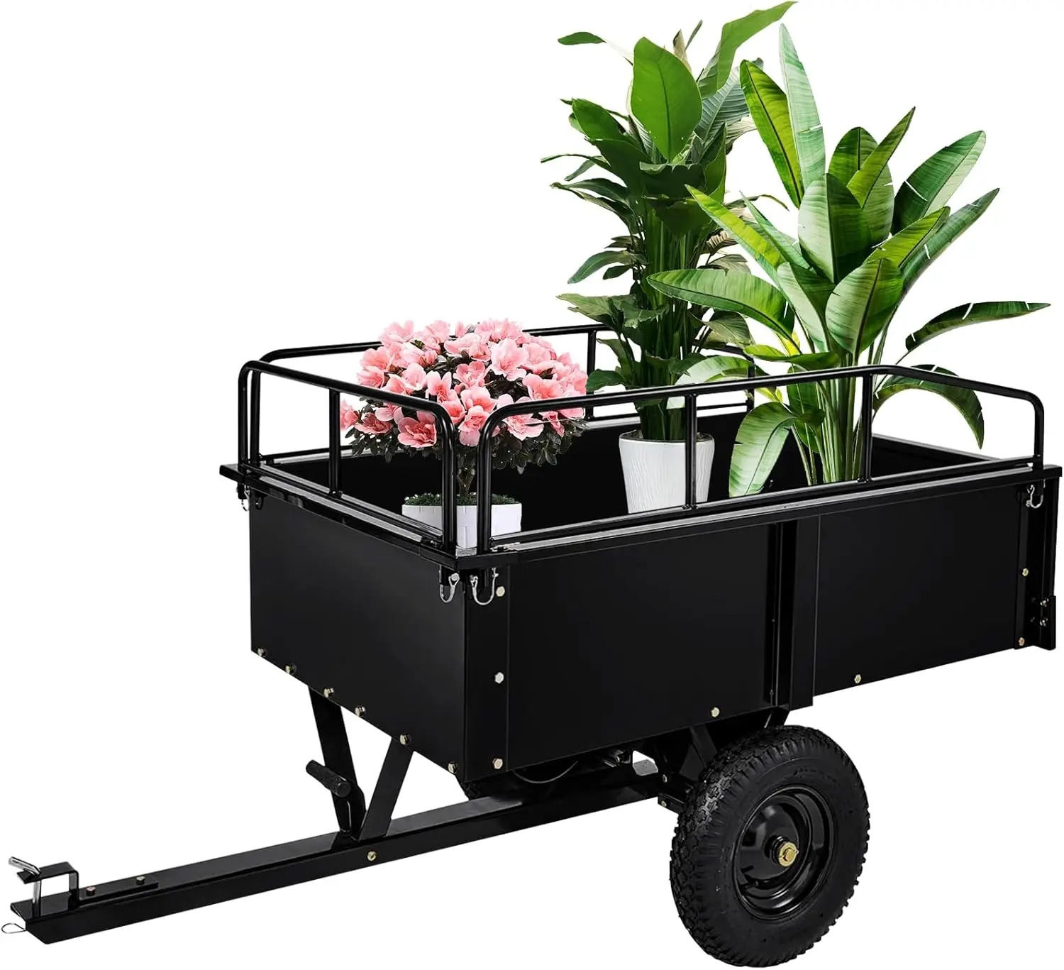 

Heavy Duty Steel Dump Cart 900 Lbs Utility Garden Trailer ATV Dump Trailer with Removable Sides 15 Cubic Feet HD Agricultural Tr