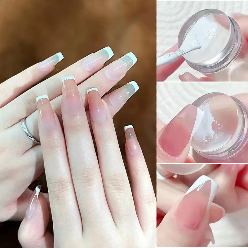 1Set transparentes Silikon-Nagelkunst-Stempelset mit Stamper-Schaber-Bildplatte, Maniküre-Druck, DIY-Werkzeugset, inklusive Kappendichtung