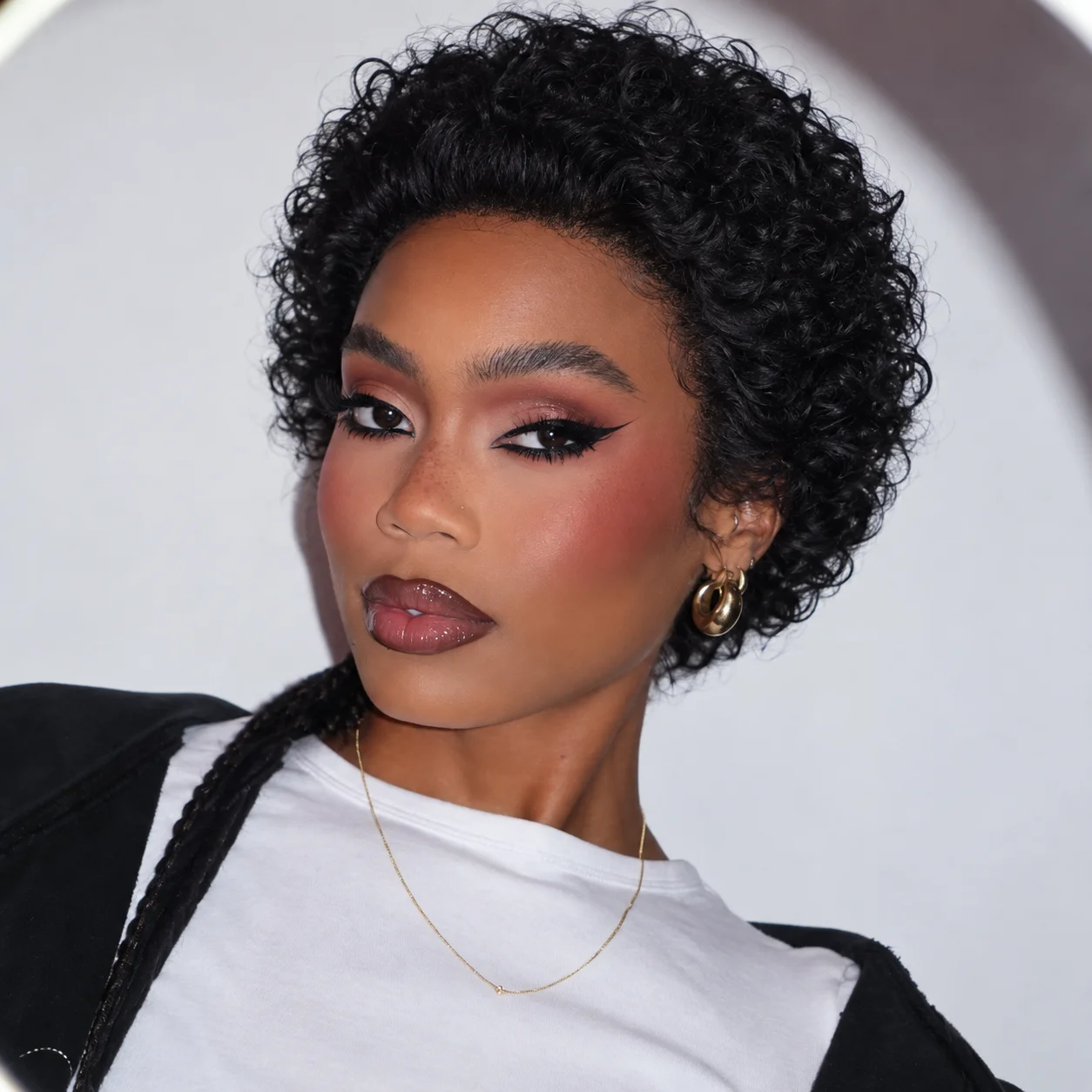 Short Pixie Cut Curly Lace Front Human Hair Wig 13x1 Lace Area Elegant Curly Wave Style For Women Halloween Daily Party Wear