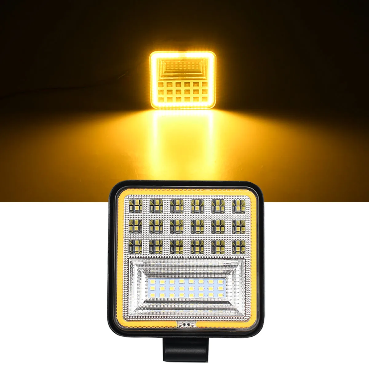 Lampada da lavoro a Led per auto quadrata lampada da lavoro fuoristrada 4 pollici 126W luce di guida per esterni luce Spot impermeabile per camion