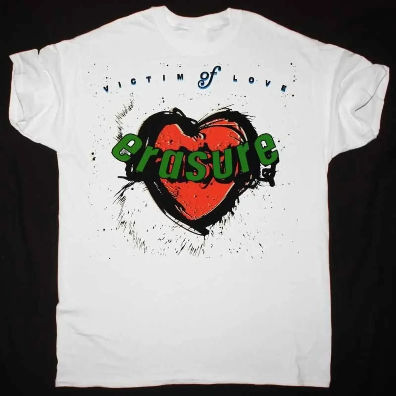 ERASURE VICTIM OF LOVE T-SHIRT Alle Größen S bis 5XL MO556 Vintage-gewaschene Designerkleidung Stilvoll Vielseitig Lässig Grafik Softwear