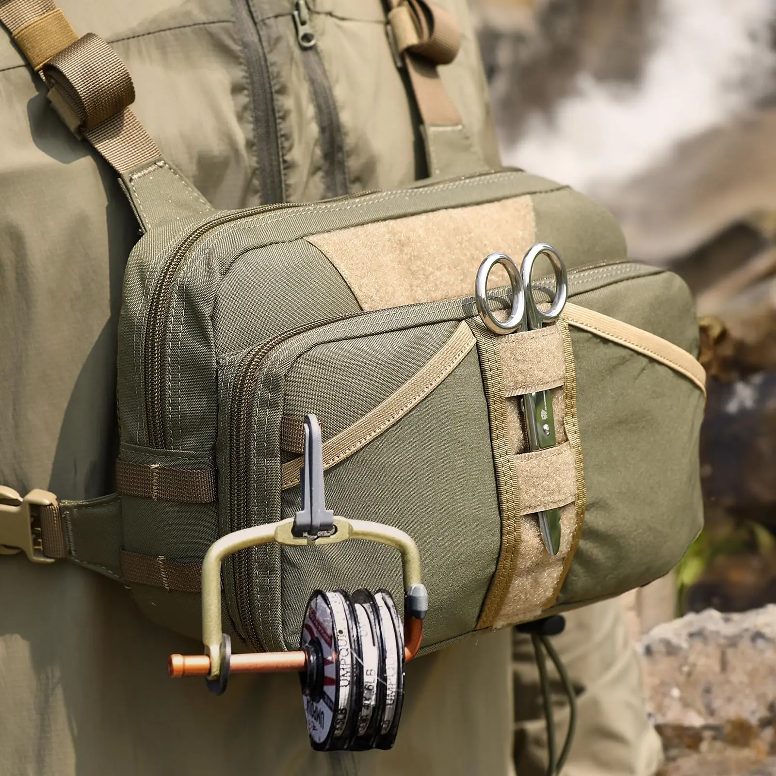 التكتيكية الصيد حقيبة صدر للرجال الادسنس الصيد مجهر حزمة معالجة يطير صناديق كيس التخزين ل CS مجال اطلاق النار مراقبة الطيور