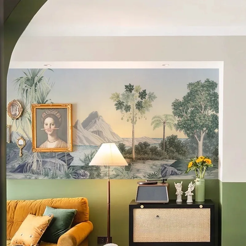 High-end French Forest Heart South East Asia B & B Hotel Wallpaper Living Room Background Wallpaper Wallpaper