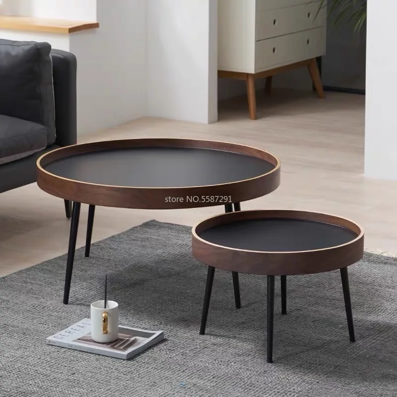 Nordic Small Round Table Modern Minimalist Living Room Balcony Bedroom Simple Assembled Small Coffee Table Dropshipping