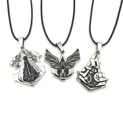 AC Game Gear LOGO Choker Necklace 16cm Spear of Leonidas Pendant Keychain For Men Popular Gift Movie Jewelry