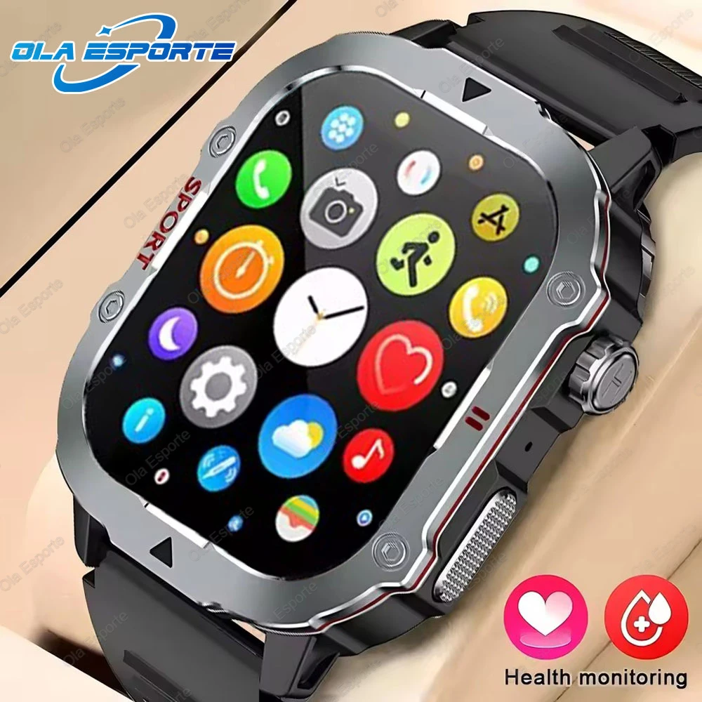 

2025 New Military Smart Watches For Man Women Waterproof Outdoor Sports Fitness Tracker Health Monitor 2.19" BT Call Smartwatch