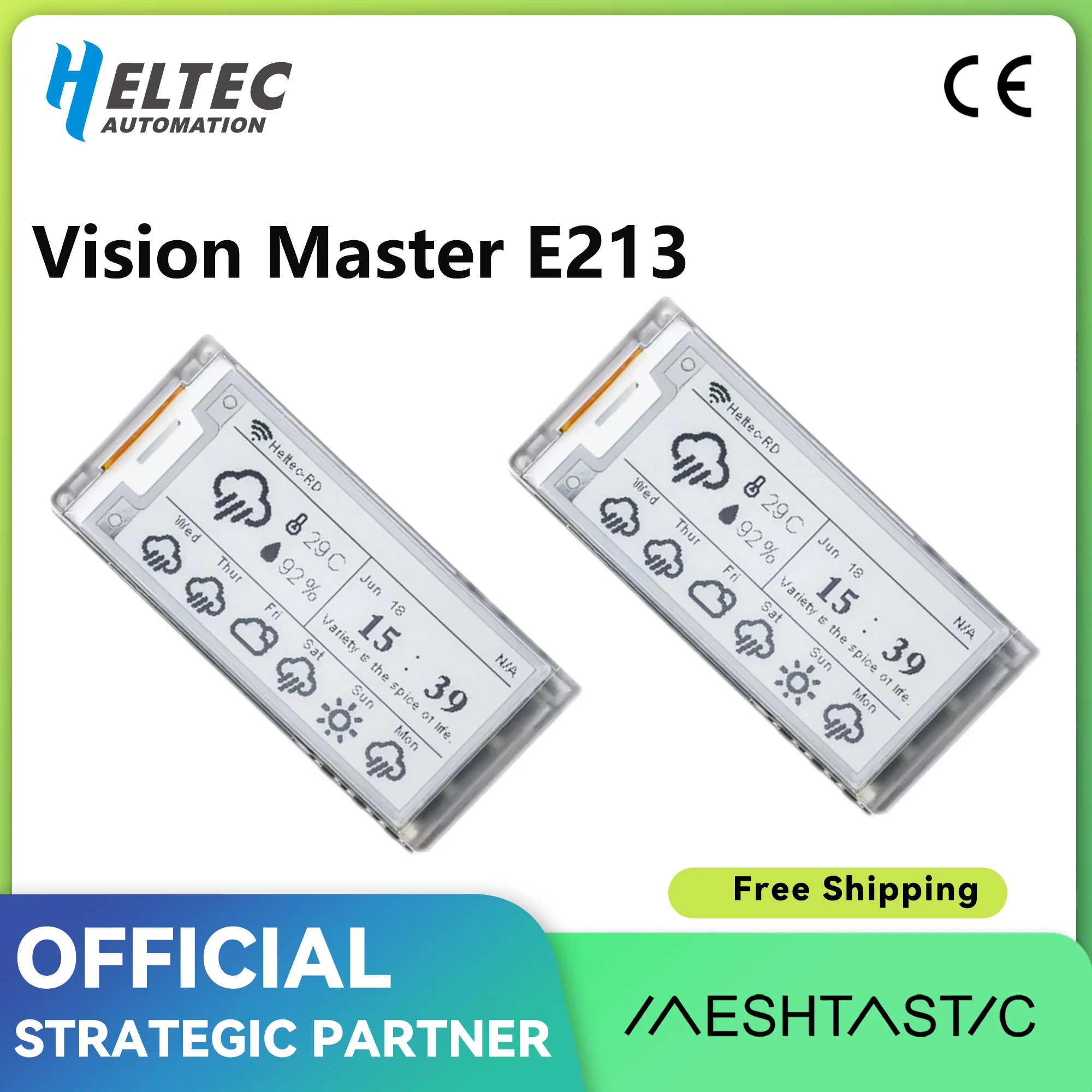 

Heltec Meshtastic Vision Master E213 (HT-VME213) ESP32-S3R8 MCU Support Wi-Fi and BLE Low Power Development board 2Pcs